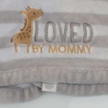 Carters Just One You Baby Blanket Loved By Mommy Giraffe Gray White Striped Soft - £26.07 GBP