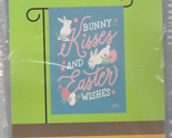 Easter Bunny Kisses Wishes 12 1/2” X 18” Porch Garden Flag Rain or Shine... - £6.38 GBP