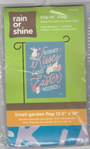 Easter Bunny Kisses Wishes 12 1/2” X 18” Porch Garden Flag Rain or Shine... - £6.27 GBP