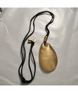 The Limited Lrg Amber Color Pendant Necklace Matte Satin Gold Tone 36”Bl... - €21,37 EUR