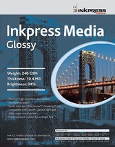 Inkpress Media Gloss 240 Gsm, 10.4 Mil, 94 Percent Bright Paper (#Pcug46... - £27.10 GBP