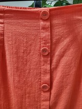 Sheln Women&#39;s Solid Red 100% Cotton Zippered A-Line Long Maxi Skirt Size... - $23.00
