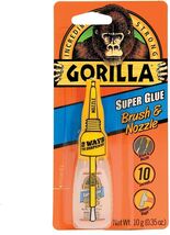 Gorilla Super Glue with Brush &amp; Nozzle Applicator, 10 Gram, Clear - $9.40