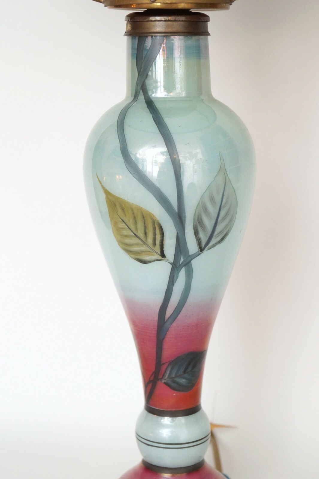Art Nouveau Lamp Oil Lamp Glass Hand-Painted Unique Signed Eisch Item image 7