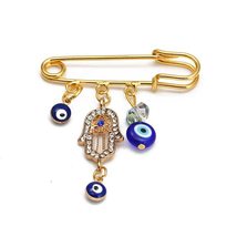 Fashion Pin Turkish Evil Eye Alloy Lucky Eye Hand Hamsa Brooch(1) - £8.54 GBP