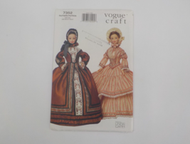 Vogue Craft Pattern #7352 11 1/2" Fashion Doll Clothes Circa 1840-50 Uncut 2000 - £19.57 GBP