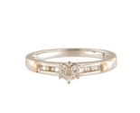 Diamond Women&#39;s Solitaire ring 10kt White and Rose Gold 413606 - £111.45 GBP