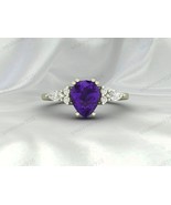 Natural Amethyst Gemstone Women Solitaire Ring, 925 Silver Handmade  Jewelry - $80.89 CAD