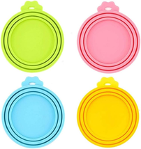Emptycolor 4 Pack Pet Dog Food Can Lids, Silicone Cat Food Can Covers fo... - $8.44