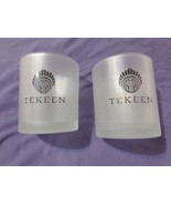 2 TEKEEN COCKTAIL GLASSES FROSTED WHITE BLACK Low Ball - $8.50