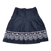 Ann Taylor Loft Petites  A-Line Black Embroidered Border Lined Skirt Siz... - $18.69