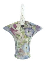 Baum Bros Formalities Morning Glory Ceramic Basket Vase in Violet &amp; Pink - £16.73 GBP