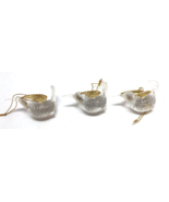 Hummingbird Clear Acrylic Lucite Christmas Set of 3 Ornaments Gold Wings... - €10,31 EUR
