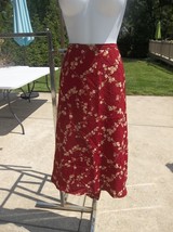 Maggie Mcnaughten Red Floral Print Skirt 2X - £11.98 GBP