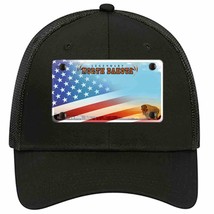 North Dakota Legendary with American Flag Novelty Black Mesh License Plate Hat - £23.17 GBP