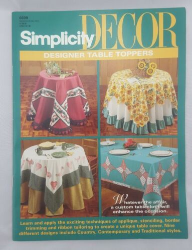 Vintage Simplicity Decor Designer Table Toppers Sewing Booket Craft #0339 1994 - £7.50 GBP