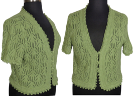 Lane Bryant Green Short Sleeve Lightweight Grandma Sweater Cardigan Plus... - $39.99