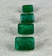Certified Natural Emerald Octagon Cut 4 Pc 6.67 Cts Gemstone Pendant Ring Design - £1,707.55 GBP