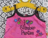 Build A Bear Workshop Pink &amp; Black Print Pajamas I Love Slumber Parties ... - $14.84