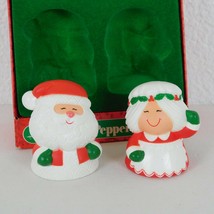 Hallmark Cards Santa and Mrs Claus Salt and Pepper Shakers Plastic Original Box - £15.43 GBP