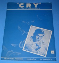 Johnnie Ray Sheet Music Cry Vintage 1951 Mellow Music Publishing - £10.20 GBP