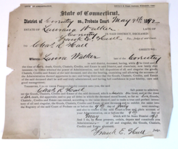 Antique 1892 Connecticut  Probate Court Document Death Estate Related - £23.68 GBP