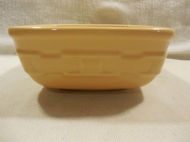 Longaberger Pottery Woven Tradition Butternut Soft Square Cereal Soup Bowl 5 1/4 - $11.95