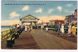 New Jersey Postcard Ocean Grove Boardwalk &amp; Beach - $2.96