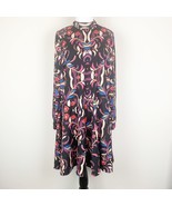 VERO MODA Womens Mini Dress Multicolor Size L Floral Mock Neck Long Sleeve - $13.46