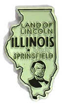 Illinois Land Of Lincoln State Map Magnet Kitchen Refrigerator Fridge Rubber  - $7.87