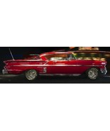 Cruise&#39; N 58 by Garland Greg Flowers Vintage Car Red 1958 Chevrolet Impa... - £299.87 GBP