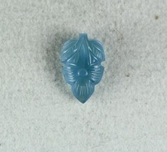 Classic Natural Blue Aquamarine Carved Leaf 3.84 Carats Gemstone Pendant Ring - £264.41 GBP