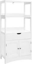 Vasagle Bathroom Storage Cabinet With Drawer, 2 Open Shelves And, White ... - £103.35 GBP