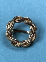 Vintage Braided Goldtone Open Circle Scarf Clip – 1.25 inches in diameter –  - £9.05 GBP