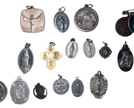 Vintage Catholic Lot Rosaries Medals Crucifixes Prayer Cards Ephemera image 8