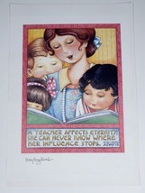 Mary Engelbreit Teacher Illustration Print Henry Brown Adams Quote Magaz... - $9.90