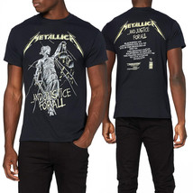 Metallica And Justice For All Track List Front and Back Print T-Shirt Black - $34.98+