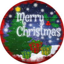 Merry Christmas with Presents Novelty Circle Coaster Set of 4 - £15.91 GBP