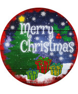Merry Christmas with Presents Novelty Circle Coaster Set of 4 - $27.09 CAD