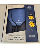 Tommy Bahama Pickleball Set 2 Blue Wood Paddles 2 Game Balls - €19,19 EUR