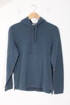 Vince S Heather Blue Double Knit Pullover Hoodie Sweatshirt - £34.26 GBP