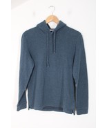 Vince S Heather Blue Double Knit Pullover Hoodie Sweatshirt - £34.52 GBP