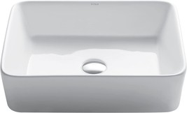 Kraus Kcv-121 White Rectangular Ceramic Bathroom Sink - £123.99 GBP