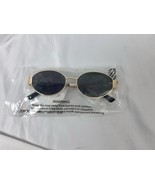 Soros Gold Frame Black Oval Sunglasses UV Protection - $641.30 MXN