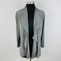 Chico&#39;s Travelers Slinky Waterfall Solid Gray Cardigan 2 = L / 12 Acetate Blend - £15.03 GBP