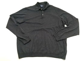 Brooks Brothers Extra Fine Italian Merino Wool Black 3 Button Sweater Me... - $17.82