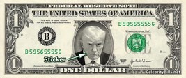 DONALD TRUMP on REAL Dollar Bill Cash Money Memorabilia Collectible Celebrity - £5.09 GBP