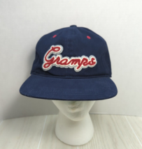 Gramps raised red lettering blue adjustable hat cap flat brim bill Grand... - $14.69