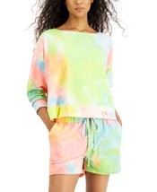 Jenni Womens Printed Tie Dyed Long Sleeve Top and Shorts Sleep Set,XS - £30.50 GBP
