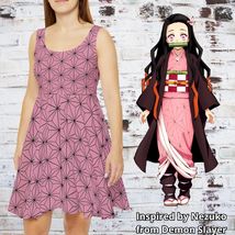 Kawaii Women's Skater Dress, Nezuko Cosplay Demon Slayer Anime Manga Jap... - $46.02+